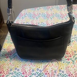 Brighton Leather Shoulder Bag in Black